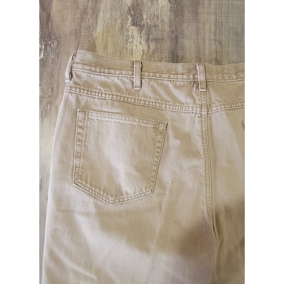 LL Bean Double L Classic Fit Mens 44x29 Plaid Flannel Lined Light Brown Denim - Picture 13 of 13